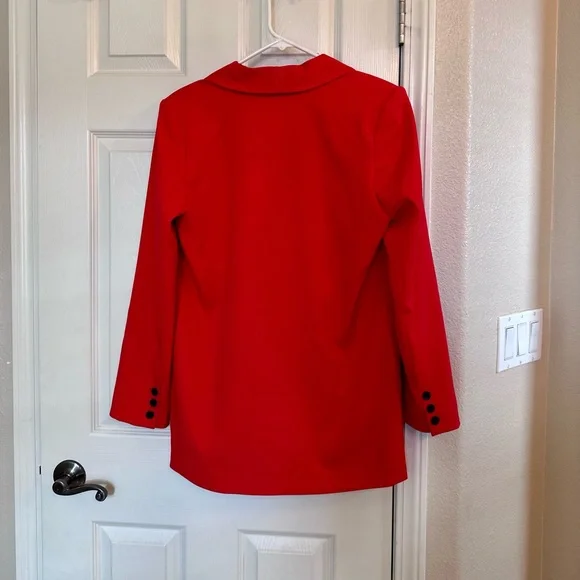 💥Clearance!!💥 NWOT L’Academie The Fleur Blazer from Revolve small Scarlet Red - Picture 8 of 12